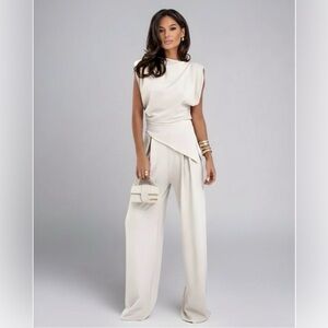 Elegant Cream Jumpsuit. Great for travel!